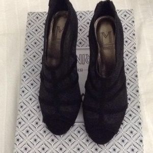 Black open toe booties